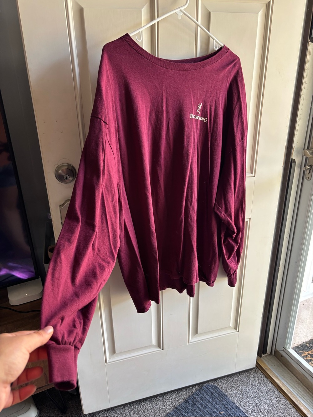 Browning Maroon Long Sleeve Shirt with Small White Logo